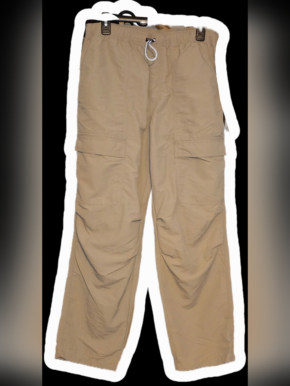 Original Use Cargo Pants Khaki Snap Button Closure Drawstring Lightweight Medium